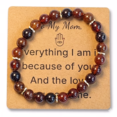 Orange Garnet Bracelet - Natural Gemstone Jewelry Gift