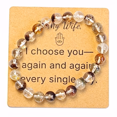 Green Phantom Quartz Bracelet - Natural Gemstone Jewelry Gift