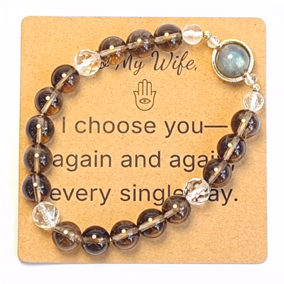 Moonstone & Ice Obsidian Bracelet - Natural Gemstone Jewelry Gift