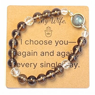 Moonstone & Ice Obsidian Bracelet - Natural Gemstone Jewelry Gift