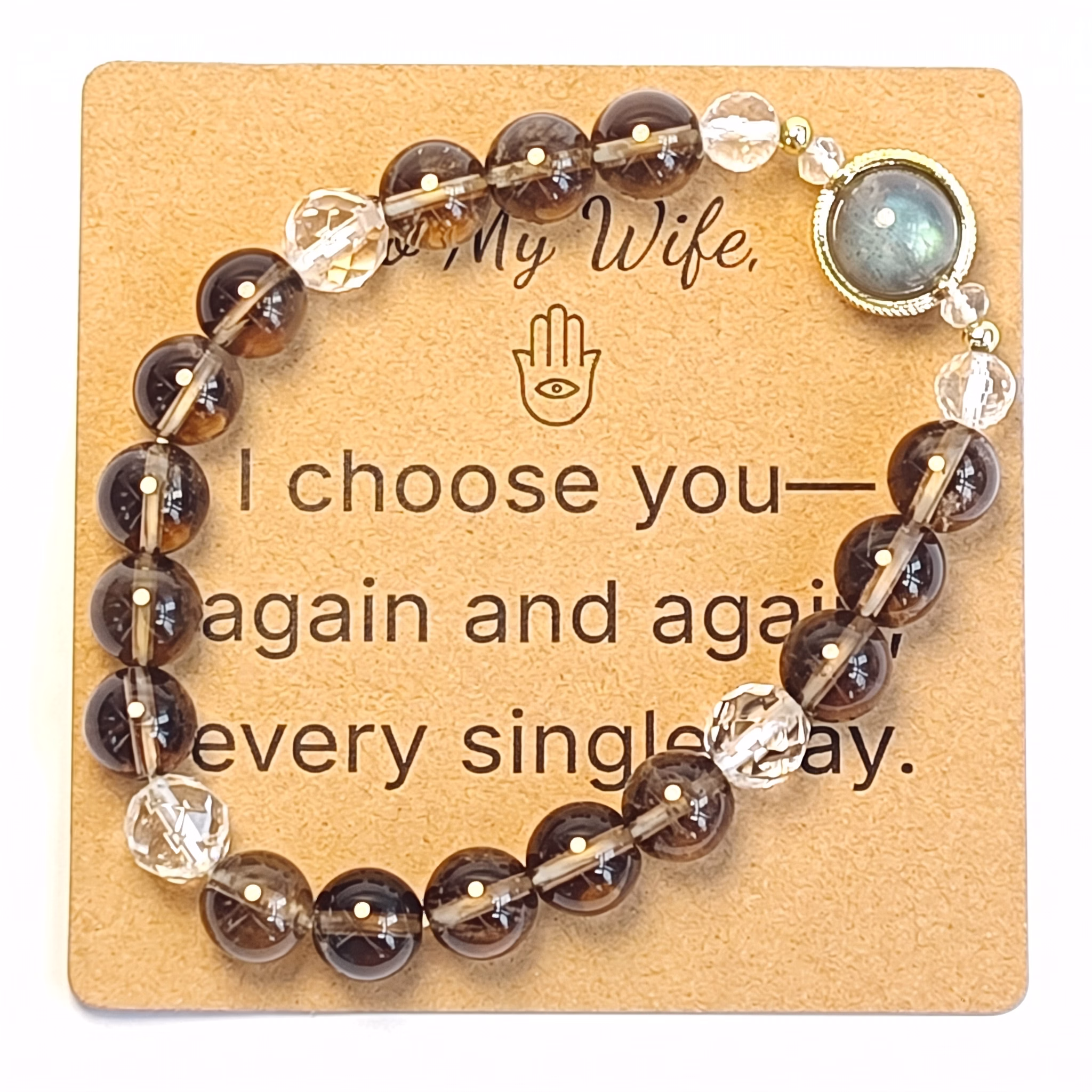 Moonstone & Ice Obsidian Bracelet - Natural Gemstone Jewelry Gift