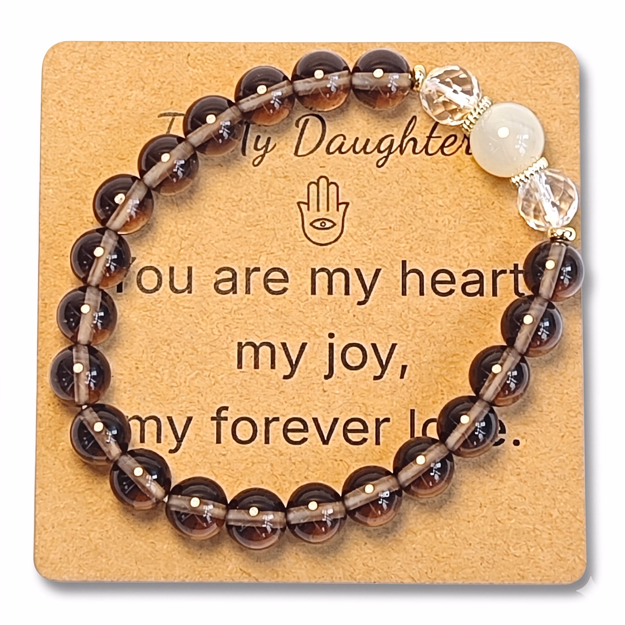 Moonstone & Clear Quartz Bracelet - Natural Gemstone Jewelry Gift