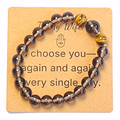 Ice Obsidian & Tiger Eye Bracelet - Natural Gemstone Jewelry Gift