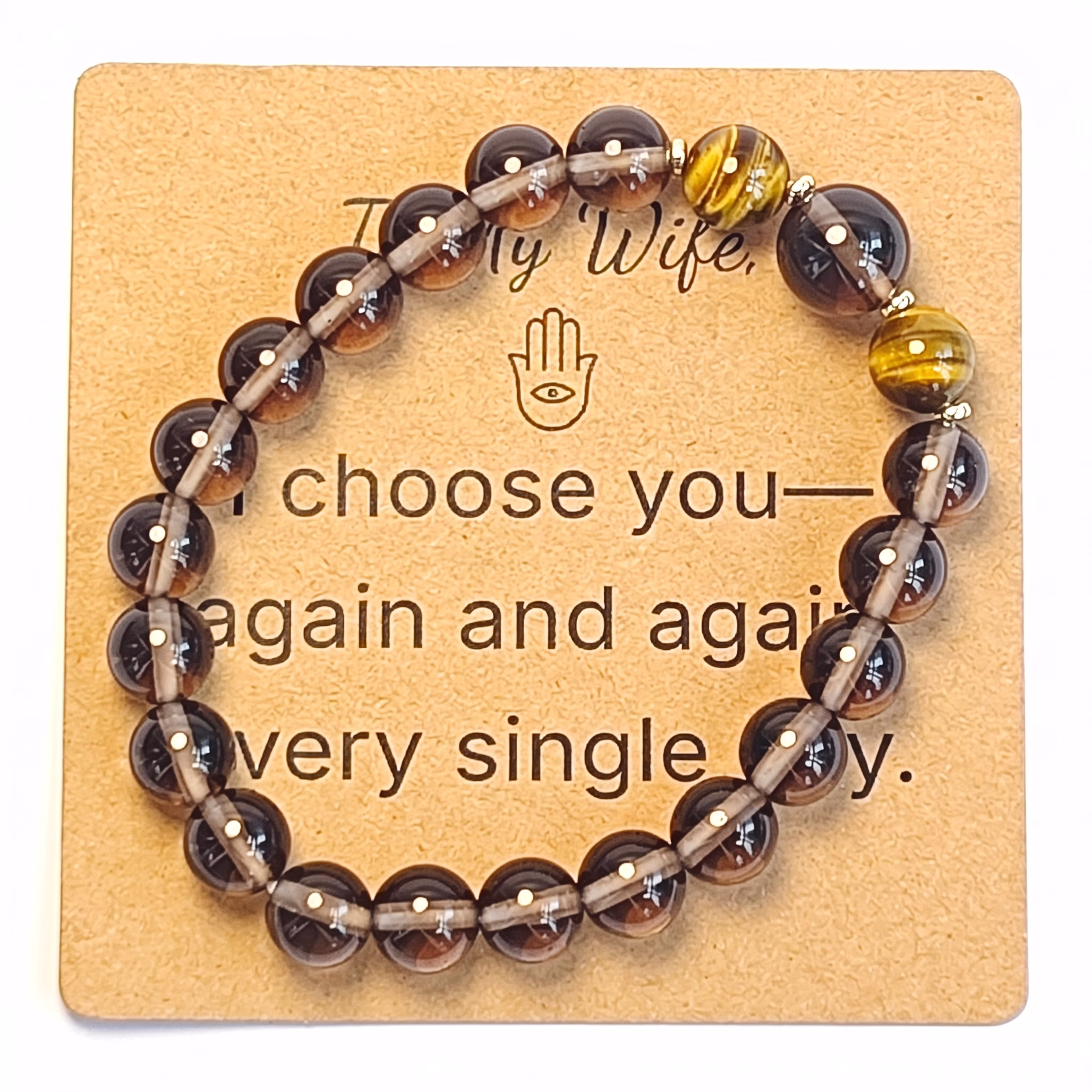 Ice Obsidian & Tiger Eye Bracelet - Natural Gemstone Jewelry Gift