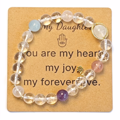 Moonstone & Aquamarine Bracelet - Natural Gemstone Jewelry Gift