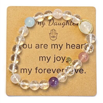 Moonstone & Aquamarine Bracelet - Natural Gemstone Jewelry Gift