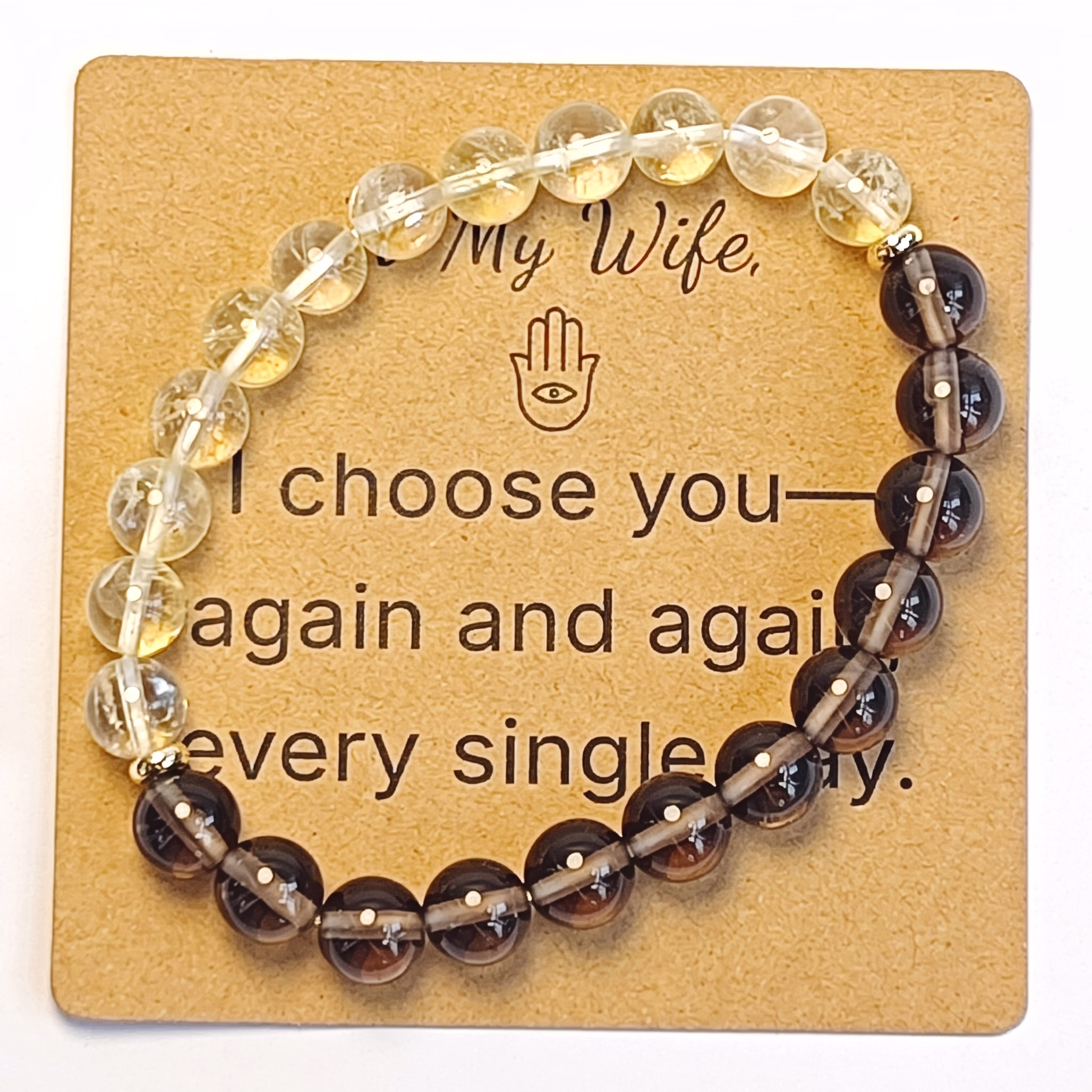 Ice Obsidian & Citrine Bracelet - Natural Gemstone Jewelry Gift