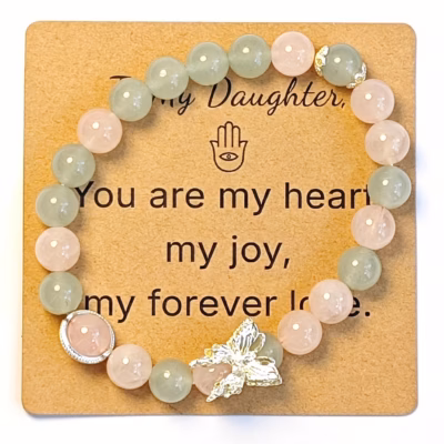 Aventurine & Rose Quartz Bracelet - Natural Gemstone Jewelry Gift