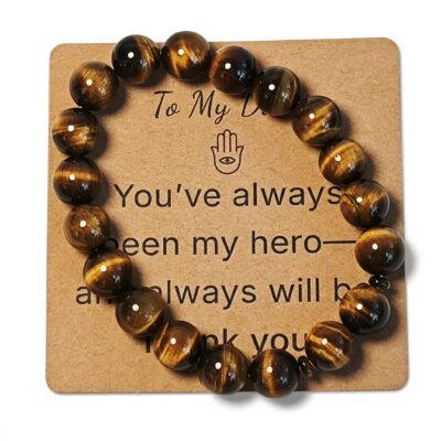 Tiger Eye Bracelet for Dad Gift - Natural Gemstone Jewelry