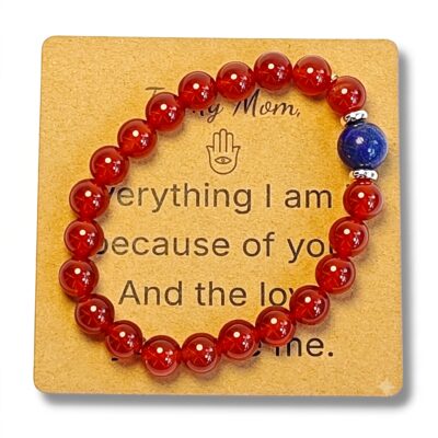 Carnelian & Lapis Lazuli Bracelet - Natural Gemstone Jewelry Gift
