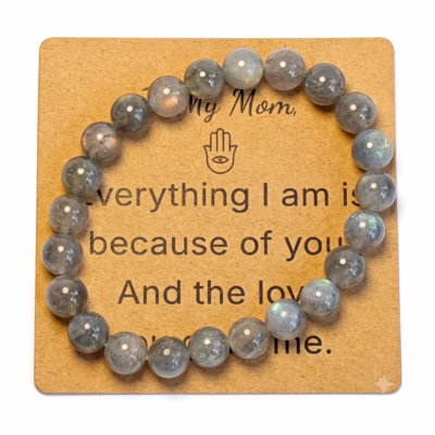 Grey Moonstone Bracelet - Natural Gemstone Jewelry Gift