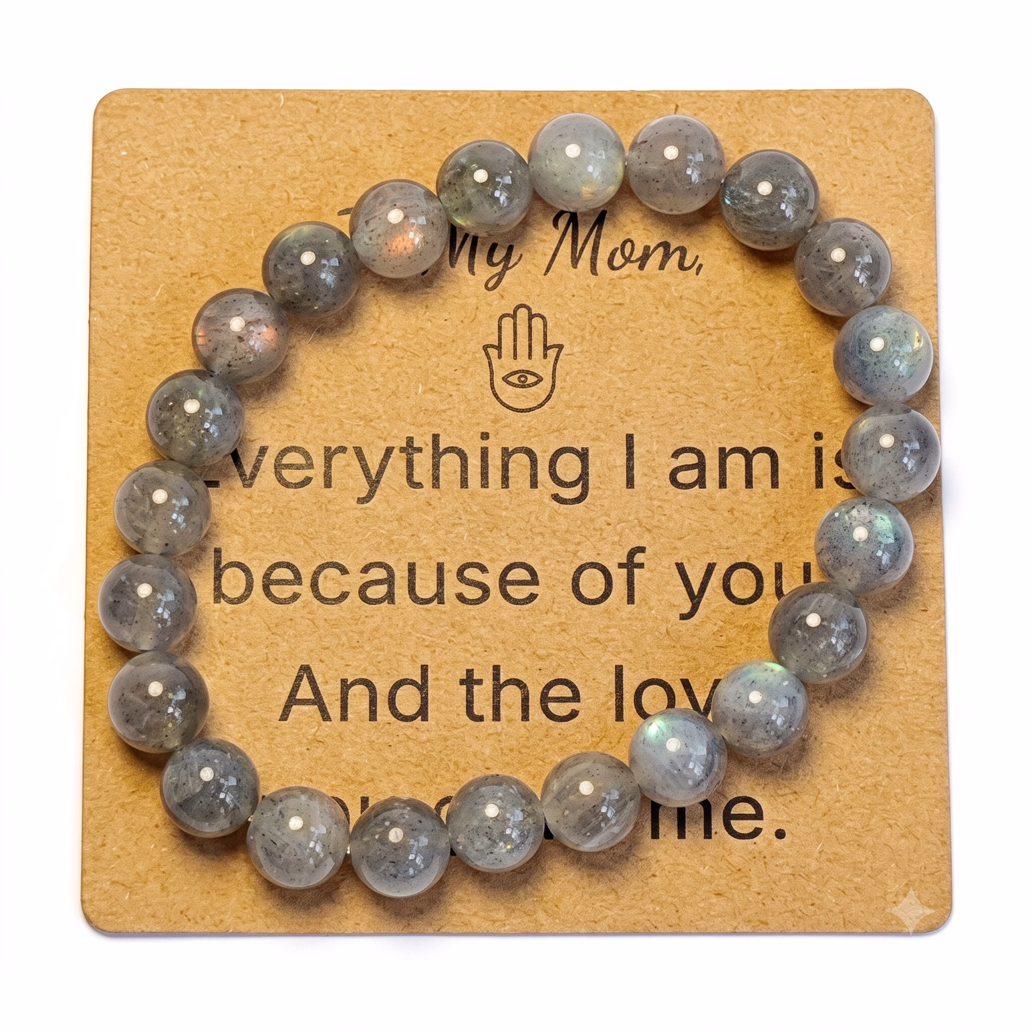 Grey Moonstone Bracelet - Natural Gemstone Jewelry Gift