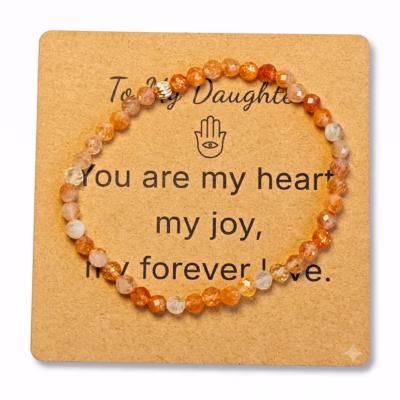 Sunstone Bracelet for Daughter Gift - Natural Gemstone Jewelry