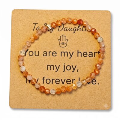 Sunstone Bracelet for Daughter Gift - Natural Gemstone Jewelry