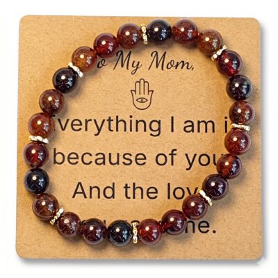 Orange Garnet Bracelet for Mom Gift – Natural Gemstone Jewelry