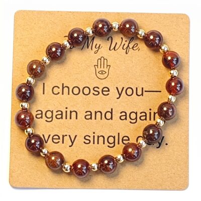 Orange Garnet Bracelet for Wife Gift – Natural Gemstone Jewelry