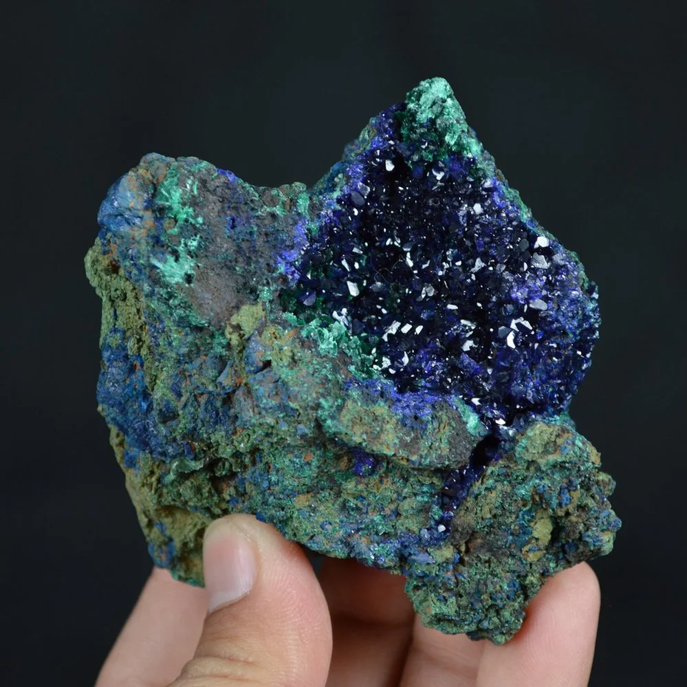 Azurite With Malachite Crystals
