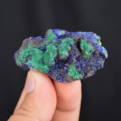 Blue Azurite Crystal Vug With Green Malachite Cluster