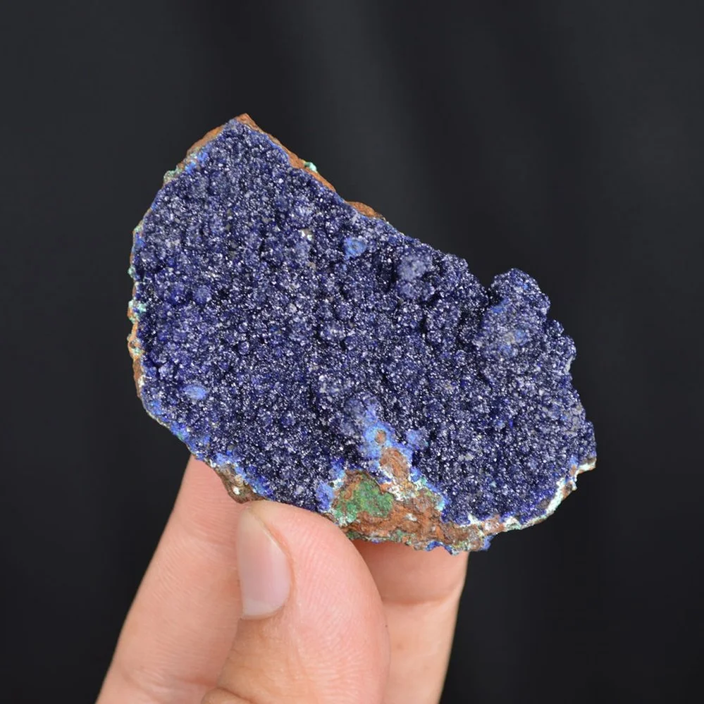 Blue Azurite Crystal Vug With Green Malachite Cluster - Image 5