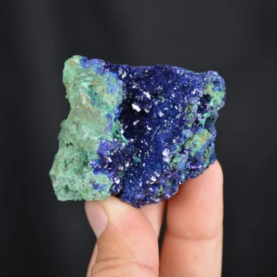 Blue Azurite Crystal Vug With Green Malachite Cluster