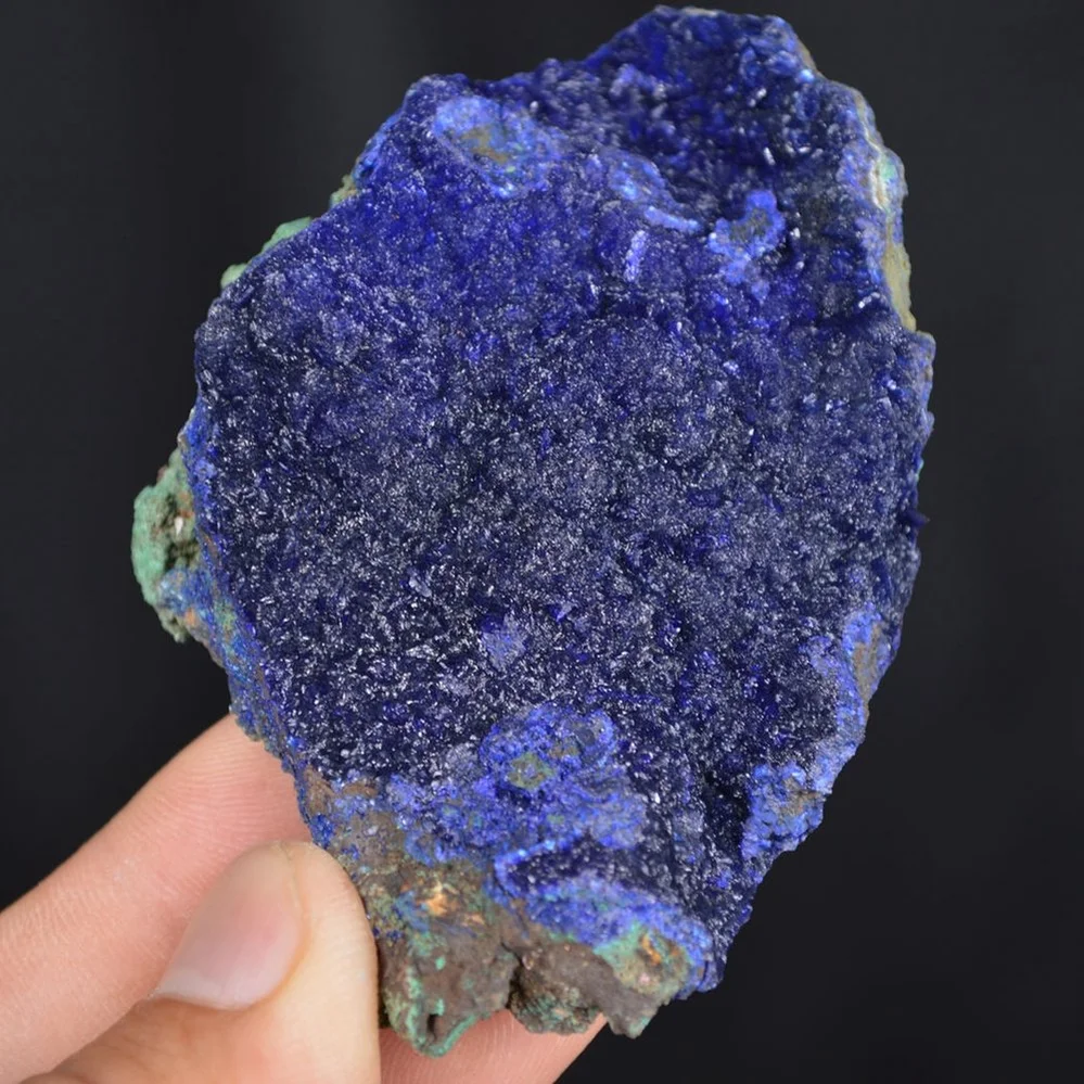 Blue Azurite Crystal Vug With Green Malachite Cluster - Image 3