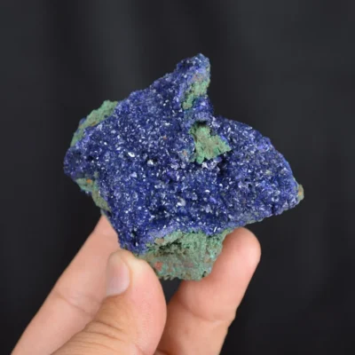 Blue Azurite Crystal Vug With Green Malachite Cluster