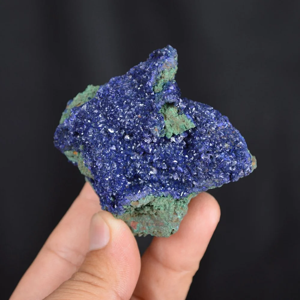 Blue Azurite Crystal Vug With Green Malachite Cluster
