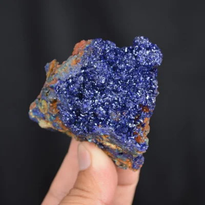 Blue Azurite Crystal Vug With Green Malachite Cluster