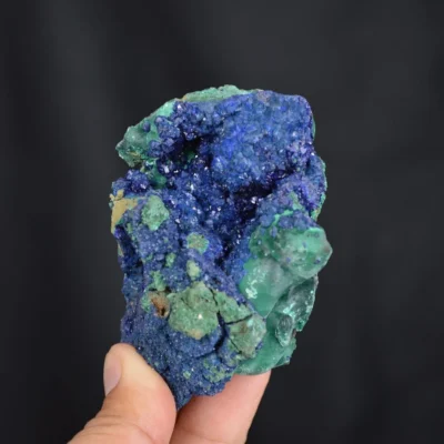 Blue Azurite Crystal Vug With Green Malachite Cluster