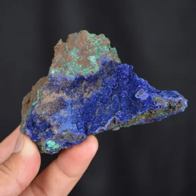 Blue Azurite Crystal Vug With Green Malachite Cluster