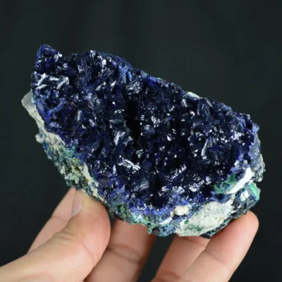 Better Larger Blue Azurite Crystal Vug With Green Malachite Cluster
