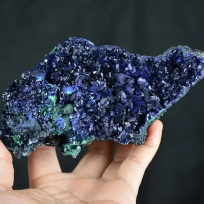 Better Larger Blue Azurite Crystal Vug With Green Malachite Cluster