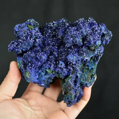Better Larger Blue Azurite Crystal Vug With Green Malachite Cluster