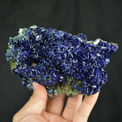 Better Larger Blue Azurite Crystal Vug With Green Malachite Cluster
