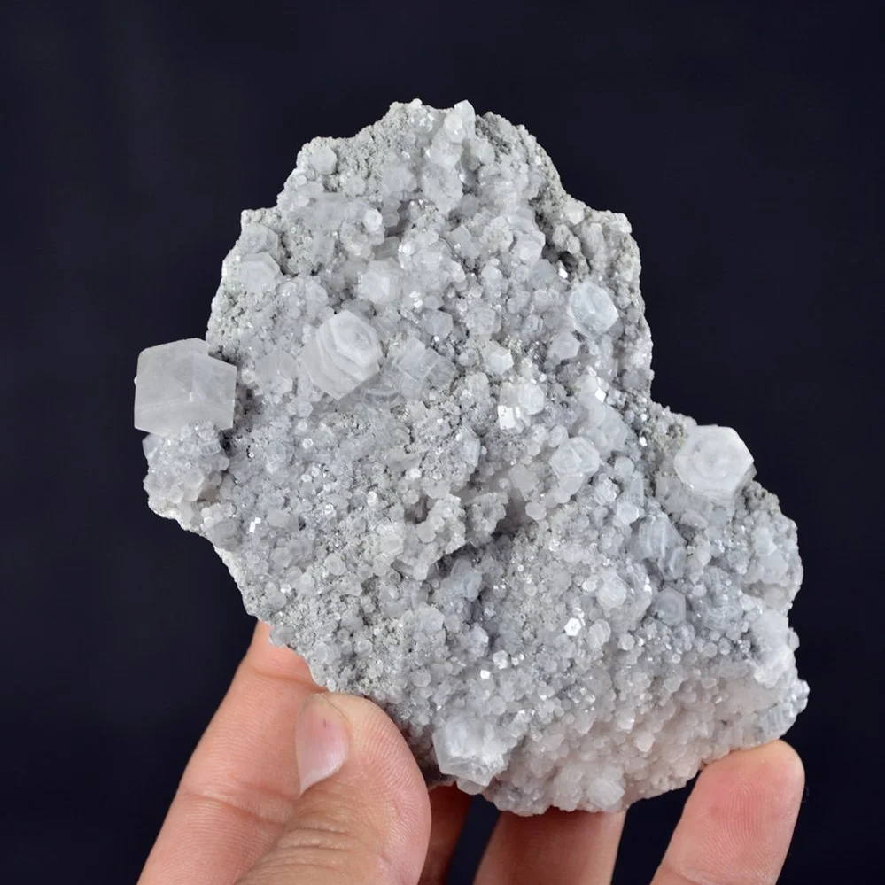 Hexagonal Prism Calcite Cluster On Quartz Matrix - Image 3