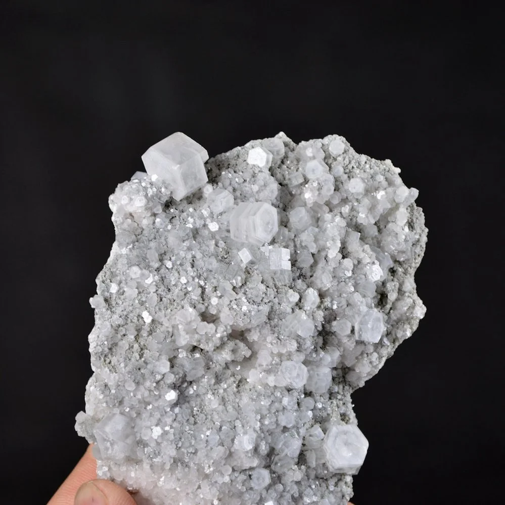 Hexagonal Prism Calcite Cluster On Quartz Matrix - Image 4
