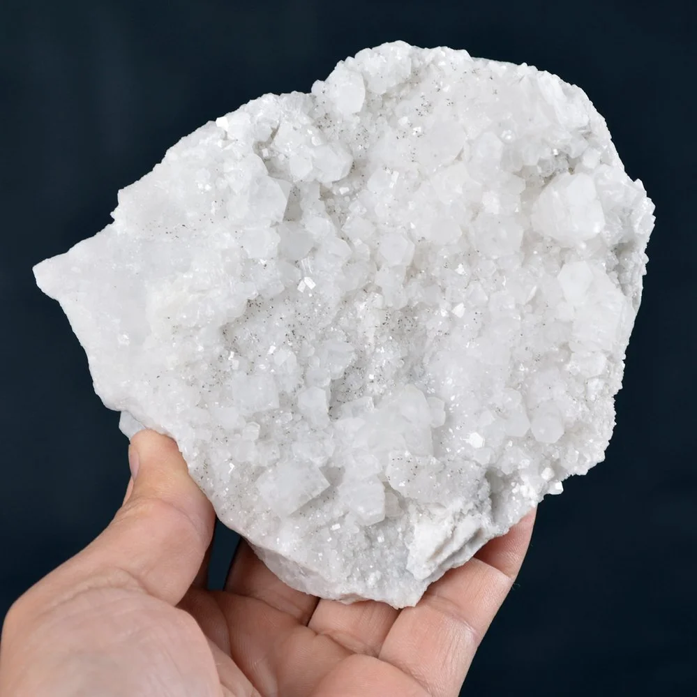 Hexagonal Prism Calcite Cluster On Quartz Matrix