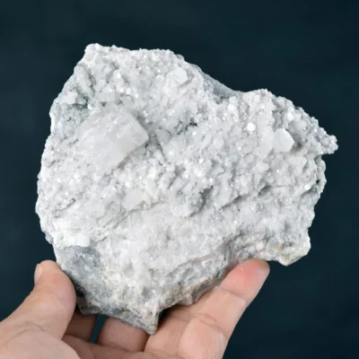 Hexagonal Prism Calcite Cluster On Quartz Matrix