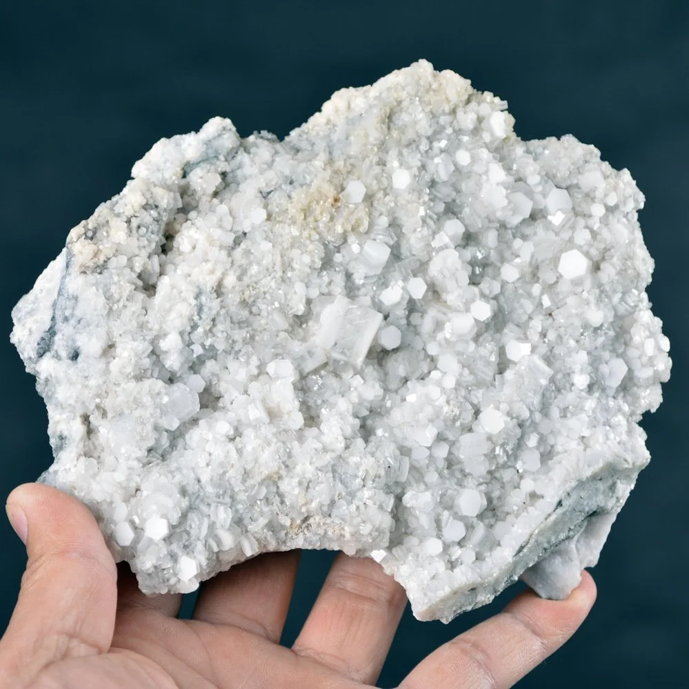 Hexagonal Prism Calcite Cluster On Quartz Matrix