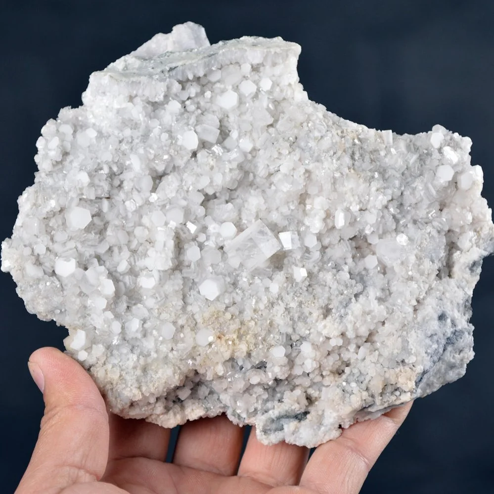 Hexagonal Prism Calcite Cluster On Quartz Matrix - Image 2