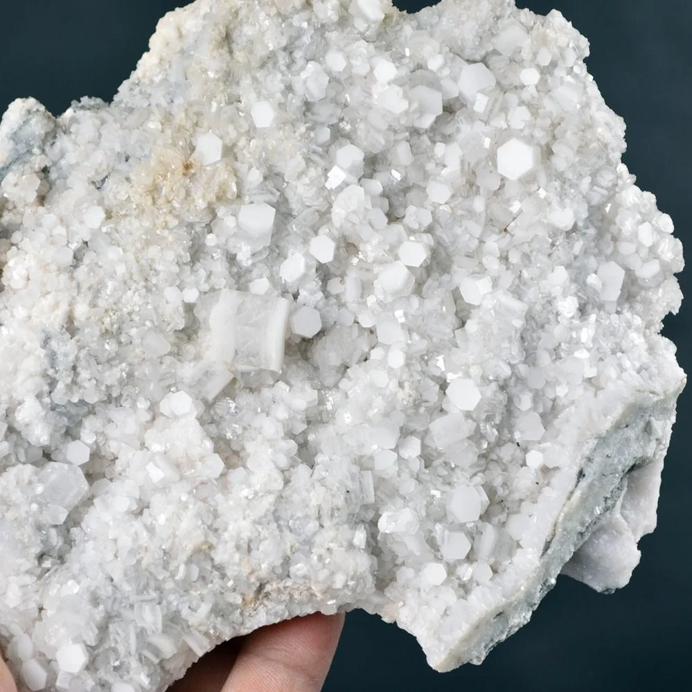Hexagonal Prism Calcite Cluster On Quartz Matrix - Image 4