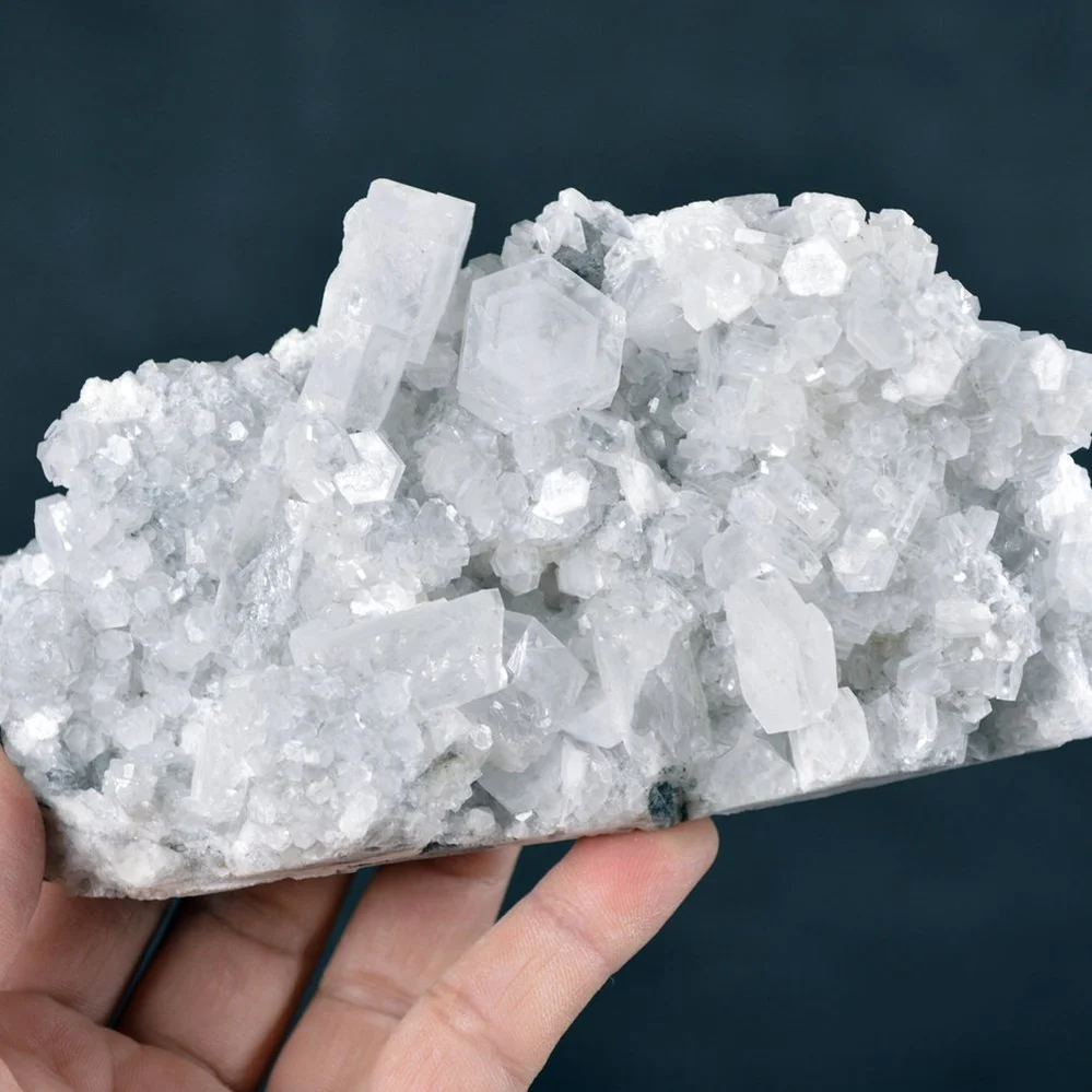 Hexagonal Prism Calcite Cluster On Quartz Matrix - Image 2