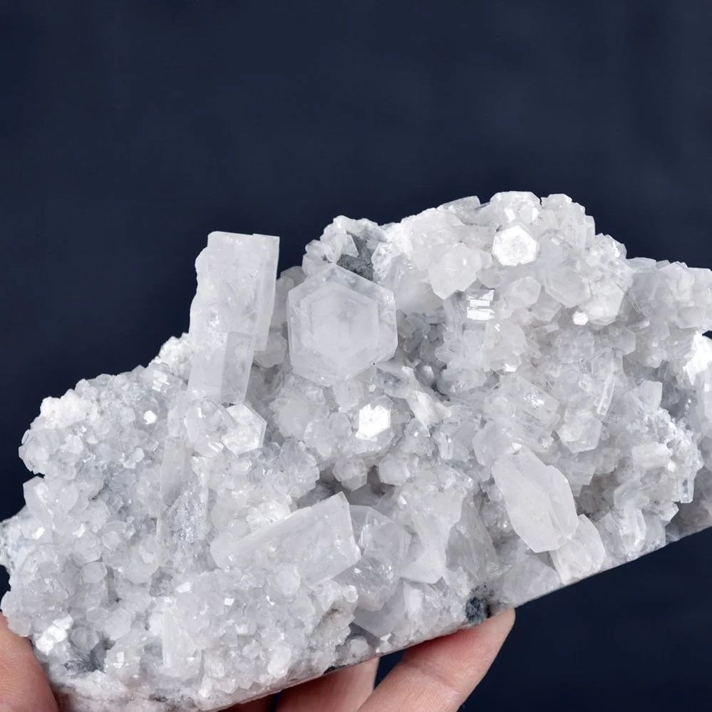 Hexagonal Prism Calcite Cluster On Quartz Matrix - Image 5