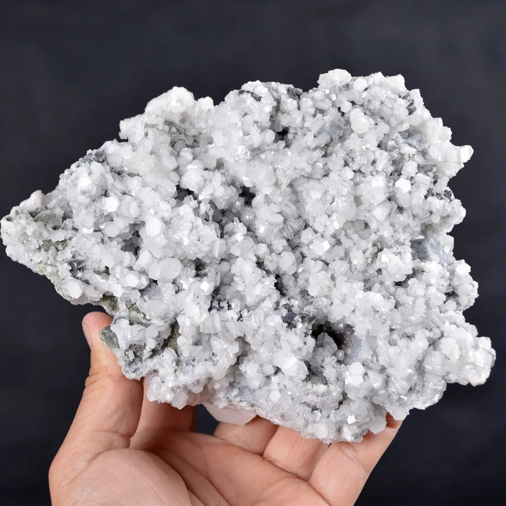 Hexagonal Prism Calcite Cluster On Quartz Matrix - Image 2