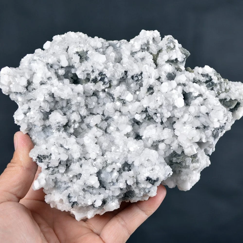 Hexagonal Prism Calcite Cluster On Quartz Matrix - Image 3