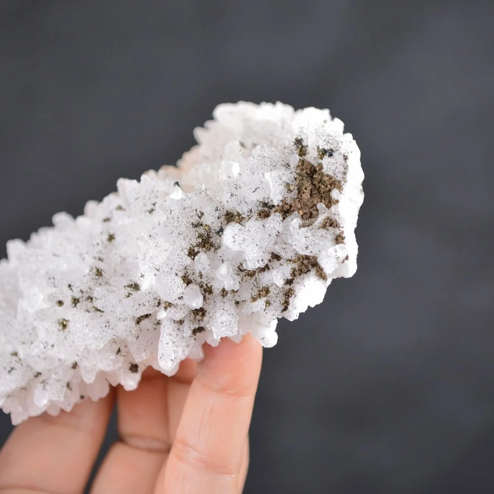 Iridescent Pyrite On Nailhead Calcite Crystals - Image 3