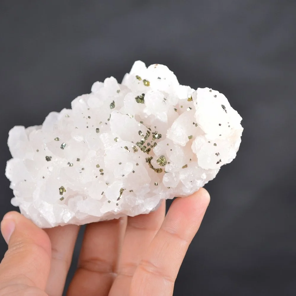 Iridescent Pyrite On Nailhead Calcite Crystals - Image 2