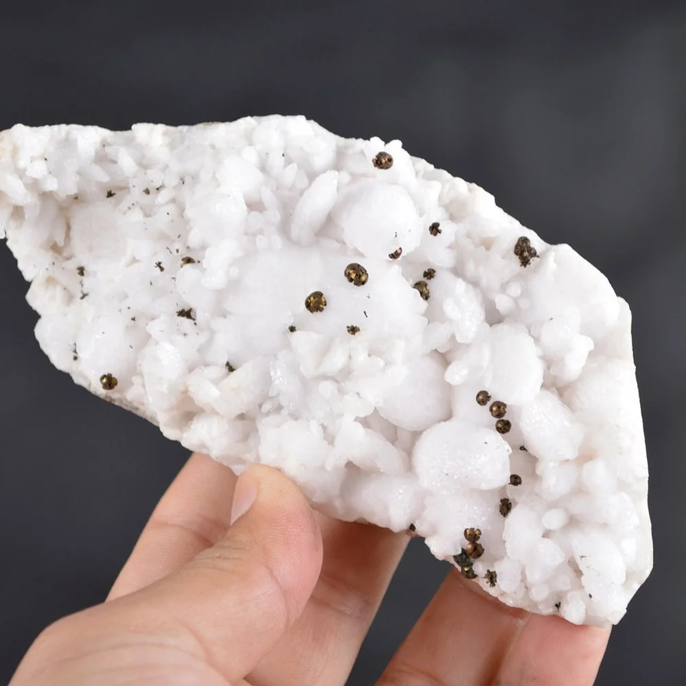 Iridescent Pyrite On Nailhead Calcite Crystals - Image 3