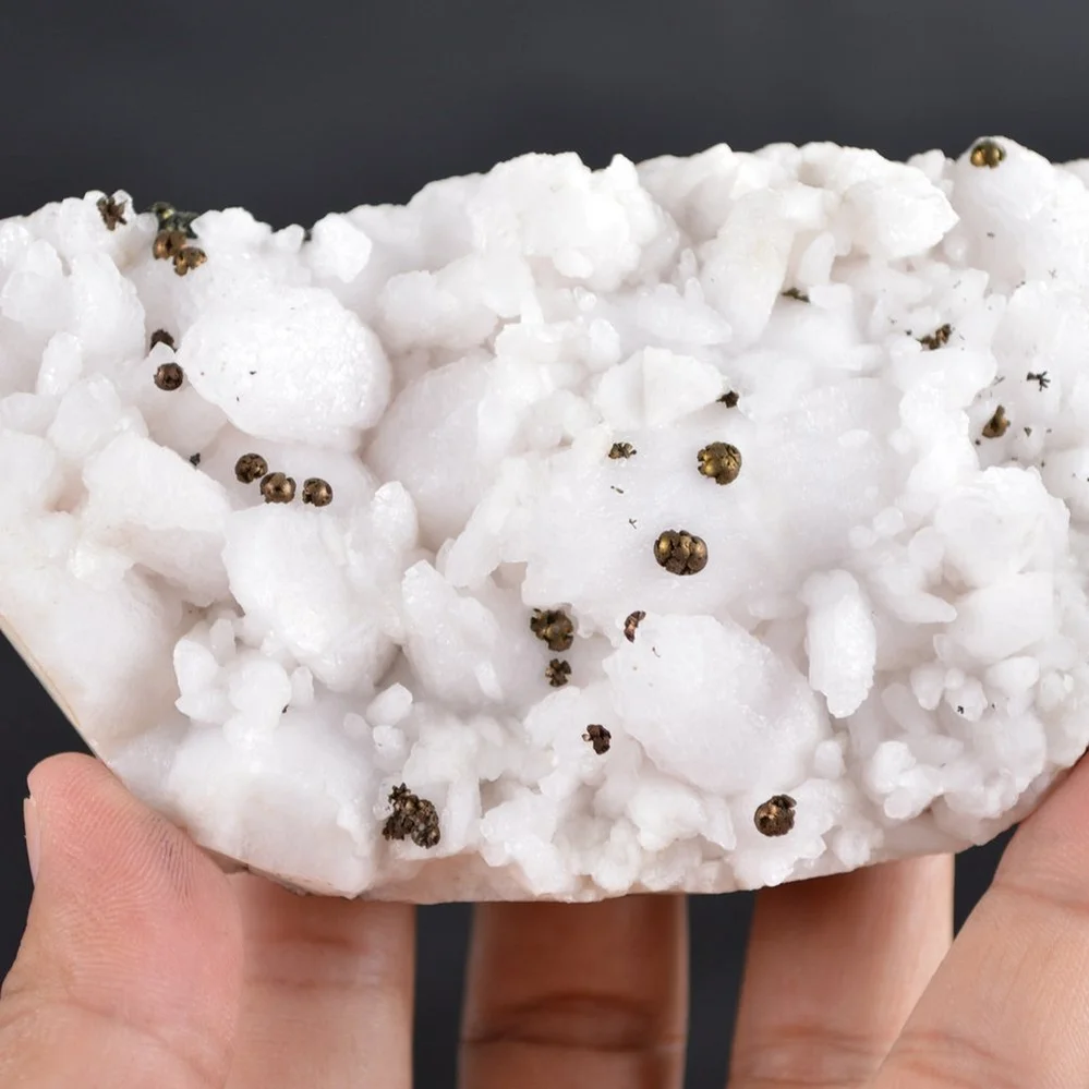 Iridescent Pyrite On Nailhead Calcite Crystals - Image 5