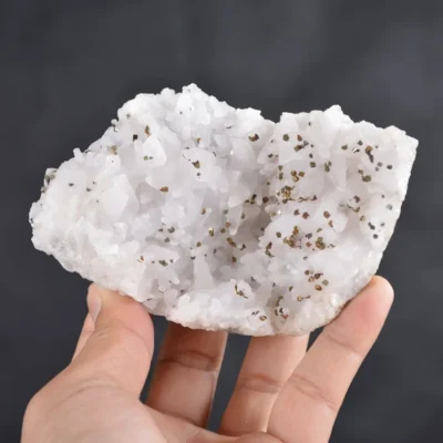 Iridescent Pyrite On Nailhead Calcite Crystals